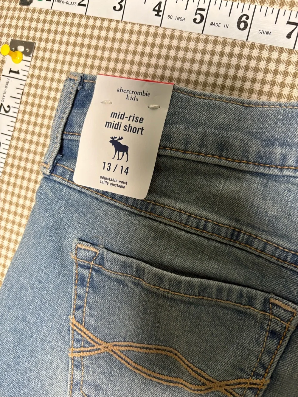 abercrombie kids Light Blue Distressed Denim Shorts
